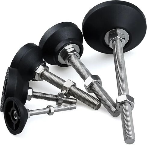 8Pcs Adjustable Lathe Leg Dia 40mm Thread Type Feet Swivel Base M5/M6/M8/M10/M12(D40xM8x80mm) in Saudi Arabia