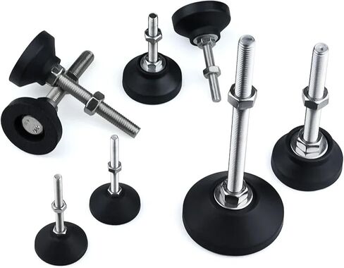8Pcs Adjustable Lathe Leg Dia 40mm Thread Type Feet Swivel Base M5/M6/M8/M10/M12(D40xM8x80mm) in Saudi Arabia