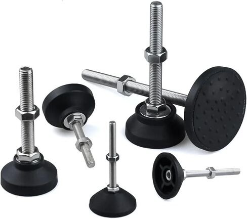 8Pcs Adjustable Lathe Leg Dia 40mm Thread Type Feet Swivel Base M5/M6/M8/M10/M12(D40xM8x80mm) in Saudi Arabia