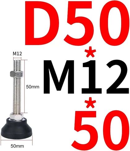 4Pcs Adjustable Lathe Leg Thread Type Adjustable Levelling Feet Swivel Base(50xM12x50mm) in Saudi Arabia
