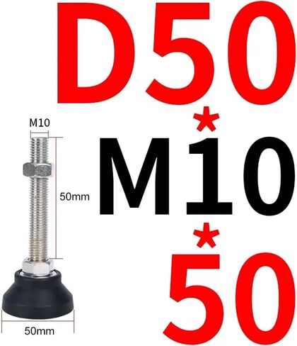 4Pcs Adjustable Lathe Leg Thread Type Adjustable Levelling Feet Swivel Base(50xM12x50mm) in Saudi Arabia