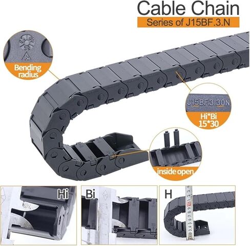 BIRAN 1-Meter Cable Drag Chain Semi Enclosed Inner Opening Series J15BF.3. N 15 * 15 15 * 20 15 * 30 15 * 40 15 * 50(48mm,15x15 mm) in Saudi Arabia