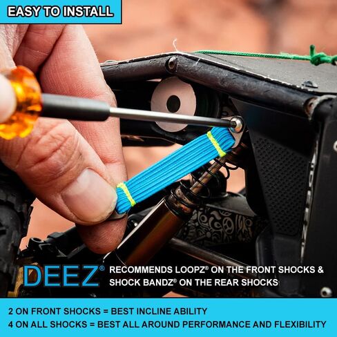 DEEZ LOOPZ: [Patent Pending] High-Performance Shock Bands for RC Cars & Vehicles, 1/8 1/10 1/18, 2-Pack, RC Shock Absorbers for Crawlers, Improve Climbing & Control in Saudi Arabia