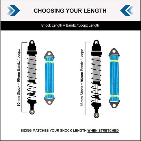 DEEZ LOOPZ: [Patent Pending] High-Performance Shock Bands for RC Cars & Vehicles, 1/8 1/10 1/18, 2-Pack, RC Shock Absorbers for Crawlers, Improve Climbing & Control in Saudi Arabia