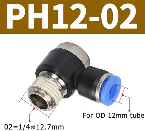 10 PCS PH الخيط السداسي الخارجي مباشرة من خلال 1/8 "1/2 3/8 1/4 BSPT PNEUMATIC FITTING لموصلات أنبوب خرطوم الهواء (PH4-M5) in Saudi Arabia