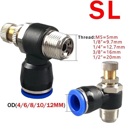 20/50pcs موصل الهواء الهوائي السريع Fitting SL 4 6 8 10 12mm Thread 1/8 1/4 3/8 1/2 تنظيم الصمام الصمام الصمام (SL8-02 (1I4) ، 50 PCS) in Saudi Arabia