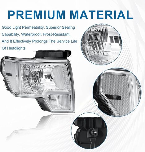 LED Headlight for Ford F150 F250 F350 Bronco 1992 1993 1994 1995 1996 Amber Reflector Chrome Housing Left Right Replacement DRL Headlamp in Saudi Arabia