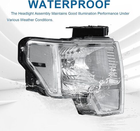 LED Headlight for Ford F150 F250 F350 Bronco 1992 1993 1994 1995 1996 Amber Reflector Chrome Housing Left Right Replacement DRL Headlamp in Saudi Arabia