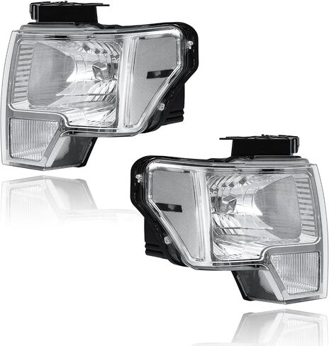 LED Headlight for Ford F150 F250 F350 Bronco 1992 1993 1994 1995 1996 Amber Reflector Chrome Housing Left Right Replacement DRL Headlamp in Saudi Arabia