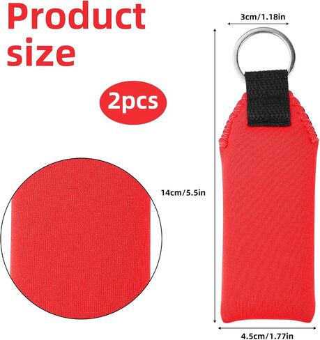 2pcs Floating Foam Keychain, Lightweight Neoprene Waterproof Floatable Key Ring Boat Key Chains Accessories for Surfboard Pool Surfing Paddleboard Outdoor Water Sports (Red) in Saudi Arabia