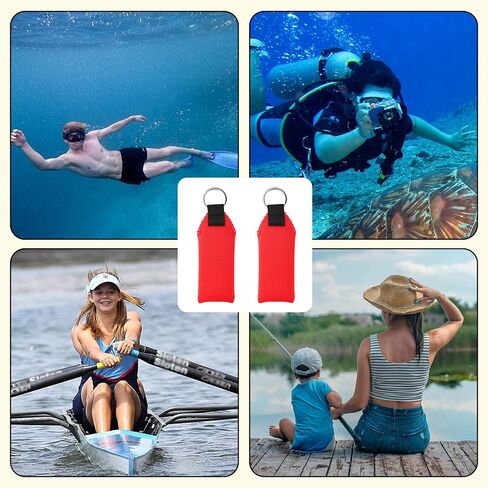 2pcs Floating Foam Keychain, Lightweight Neoprene Waterproof Floatable Key Ring Boat Key Chains Accessories for Surfboard Pool Surfing Paddleboard Outdoor Water Sports (Red) in Saudi Arabia