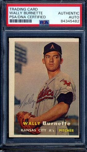 وقعت Wally Burnette PSA DNA COA 1957 Topps Autograph - بطاقات موقعة بالبيسبول in Saudi Arabia