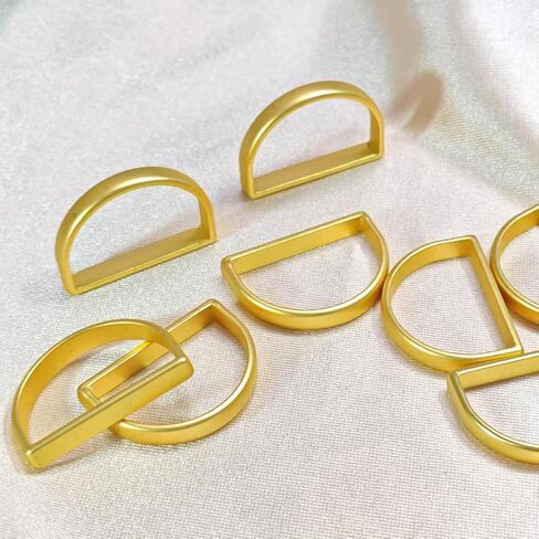 حلقات منديل الذهب غير اللامعة مجموعة من 12 ، حلقات من المناديل المعدنية الأنيقة الدائرة الحلق in Kuwait