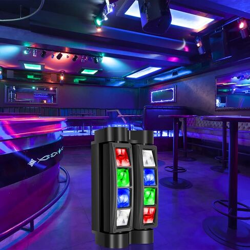 Big Dipper Moving Head DJ Light ، 8x3w LED LED SPIDER Light ، RGBW 4 in 1 STIWSING SOUND Activated/DMX-512 لحفل الزفاف ، الحفلات ، البار ، نادي الحفلات الموسيقية ، إضاءة الأحداث (2 عبوة) in Kuwait