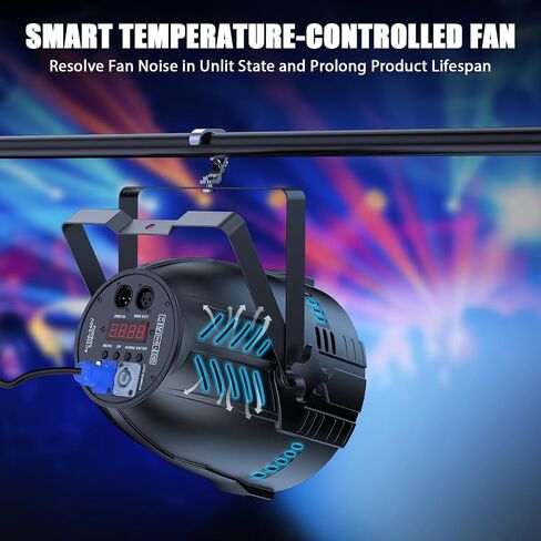 200W Stage Lights, RGBWAL 6IN1 Par Lights, Professional 18 LED DMX512 Sound-Activated Controlled LED Par Can, 6/10CH Uplights for Theater Studio Concert Stage DJ Party, 2 Pack in Saudi Arabia