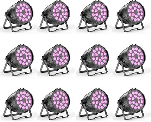 200W Stage Lights, RGBWAL 6IN1 Par Lights, Professional 18 LED DMX512 Sound-Activated Controlled LED Par Can, 6/10CH Uplights for Theater Studio Concert Stage DJ Party, 2 Pack in Saudi Arabia