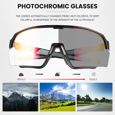 Photochromic Cycling Glasses Men Women Mountain Bike Sunglasses MTB Bicycle Riding Sports Sunglasses in Kuwait