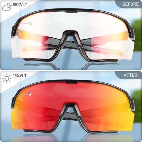 Photochromic Cycling Glasses Men Women Mountain Bike Sunglasses MTB Bicycle Riding Sports Sunglasses in Kuwait