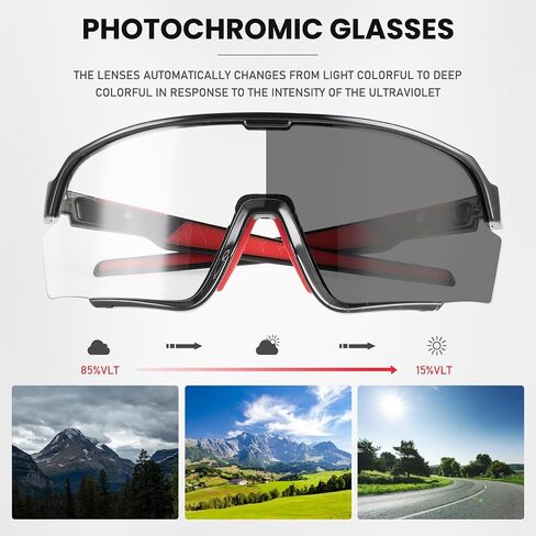 Photochromic Cycling Glasses Men Women Mountain Bike Sunglasses MTB Bicycle Riding Sports Sunglasses in Kuwait
