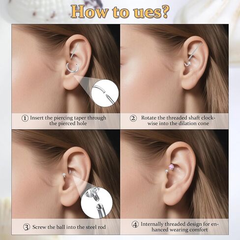 Modrsa Gold Horseshoe Nose Ring 18g حصان الحذاء خاتم الأنف طوق للنساء من الصلب الجراحي نصف طوق طوق الأطواق المزدوجة Gem Tragus Hoops Heart Labret Lip Helix Percing Jewelry Septum Rings 18 Gauge 8mm in Saudi Arabia