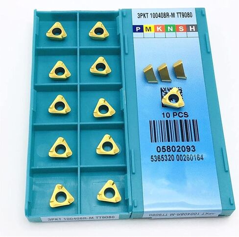 Carbide Tool Carbide Blade 3PKT100408R M TT9080 Turning Tool Blade 3PKT 100408 CNC Lathe Milling Tool Turning Tool (Angle : 3PKT100408R M TT9080, Shank Diameter : 10PCS(1box)) in Saudi Arabia