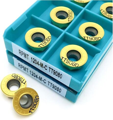 Carbide Tool RPMT1204 M C TT9080 Lathe Tool CNC Carbide Insert RPMT1204 Milling Cutter (Angle : RPMT1204 M C TT9080, Shank Diameter : 20PCS(2box)) in Saudi Arabia