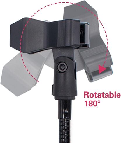 Gooseneck Microphone Stand with Crab Clamp, 11.8 Inch Flexible Adjustable Desk Arm with Microphone Clip for Music Recording Equipment and Live Broadcast Accessories in Kuwait