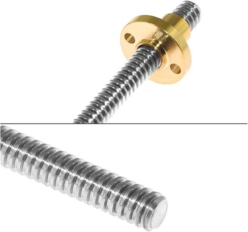 Metal Ball Screw nut T8 Lead Screw OD 8mm Lead 8mm Pitch 2mm Lenght 100mm-600mm with Brass Nut(100mm) in Saudi Arabia