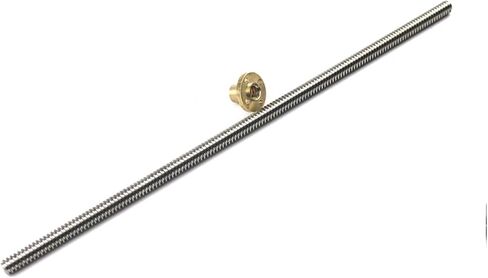 Metal Ball Screw nut T8 Lead Screw OD 8mm Lead 8mm Pitch 2mm Lenght 100mm-600mm with Brass Nut(100mm) in Saudi Arabia