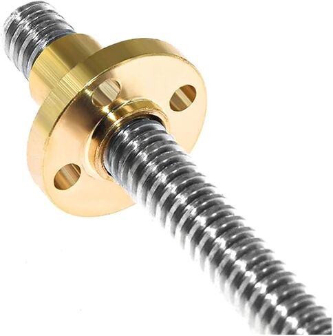 Metal Ball Screw nut 1pcs 100mm-550mm 304 Stainless Steel T12 Trapezoidal Screw Lead Screw with Brass Nut(500mm) in Saudi Arabia