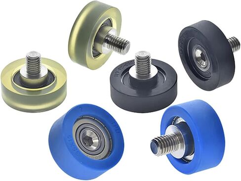 1pcs PU Coated Roller Wheels Externally Threaded Polyurethane Forming Bearing with M8 Screw OD 24 26 28 30 32 35 36 38 40 45(8) in Saudi Arabia