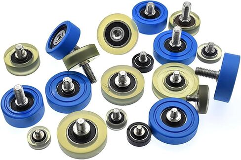 1pcs PU Coated Roller Wheels Externally Threaded Polyurethane Forming Bearing with M8 Screw OD 24 26 28 30 32 35 36 38 40 45(8) in Saudi Arabia