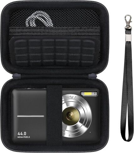 حمل علبة لـ Camkory/for Lecnippy/for Lecran/للكاميرا الرقمية Roqioo ، ونقطة رقمية وتصوير حقيبة سفر تخزين الكاميرا مع جيب الشبكة للبطارية ، وكابل USB ، وبطاقة SD ، و Pink in Saudi Arabia