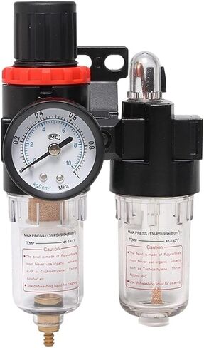 AFC2000 Oil Water Separator Regulator Trap Filter Airbrush Air Compressor Pressure Regulator Reducing Valve AFR2000+AL2000 G1/4"(Upgrades AFC2000 8mm) in Saudi Arabia
