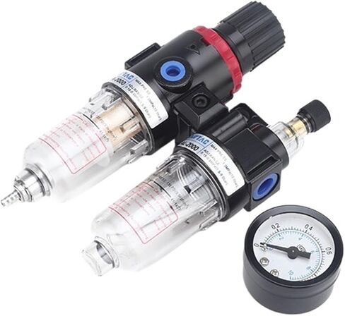 AFC2000 Oil Water Separator Regulator Trap Filter Airbrush Air Compressor Pressure Regulator Reducing Valve AFR2000+AL2000 G1/4"(Upgrades AFC2000 8mm) in Saudi Arabia