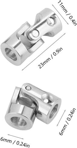 FLEXMAN 4Pcs Shaft Coupling Motor Connector, Nickle Plated Iron Flexible Shaft Coupler Connector for Connecting Model Cars, Model Ships, Robots (Inner diameter 6 * 6mm) in Saudi Arabia