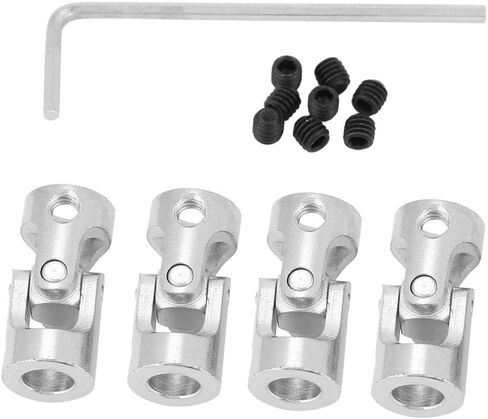 FLEXMAN 4Pcs Shaft Coupling Motor Connector, Nickle Plated Iron Flexible Shaft Coupler Connector for Connecting Model Cars, Model Ships, Robots (Inner diameter 6 * 6mm) in Saudi Arabia