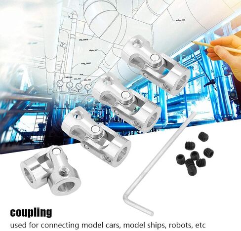 Flexman 4pcs موصل محرك اقتران رمح ، موصل مقرنة مملح للحديد المطلي بالنيكل لتوصيل سيارات النموذج ، سفن النماذج ، الروبوتات (القطر الداخلي 5 * 5mm) in Saudi Arabia