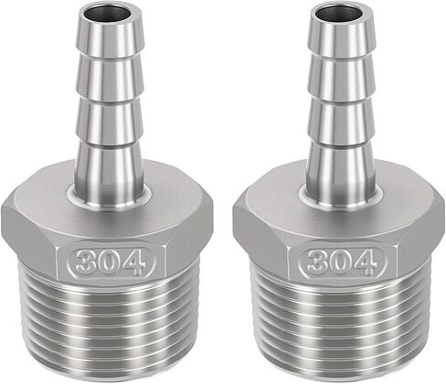 METALLIXITY 1Pcs Stainless Steel Hex Bars Hose Barb to NPT Male Adapter 1 1/2" Barb x 1 1/2" NPT Male for Automotive, Motorcycle, Marine, Truck, RV Fuel Systems in Saudi Arabia