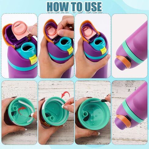 4pcs Replacement Stoppers & 4pcs Bottle Seal Rings for Owala FreeSip 24oz 32oz, BPA-Free Silicone O Ring Water Bottle Top Lid Replacement Parts for 16/19/24/32/40oz Gasket Plug Accessories(Colorful) in Saudi Arabia