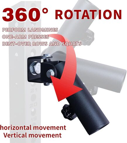 T Bar Row Landmine Attachment for Barbell 360° Swivel landmine Base Fits 2" Barbell bar,Power Cage Landmine Attachment for Gym Home Fitness in Kuwait
