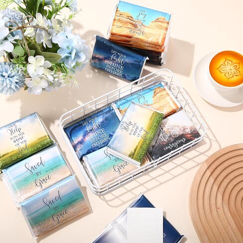 Outus 60 Pack Christian Pocket Tissues Travel Size 3 Ply Small Facial Tissues Individual 600 Sheets Bible Verse Church Welcome Gift for Religious Favor Homeless Care Operation Christmas Supplies in Saudi Arabia