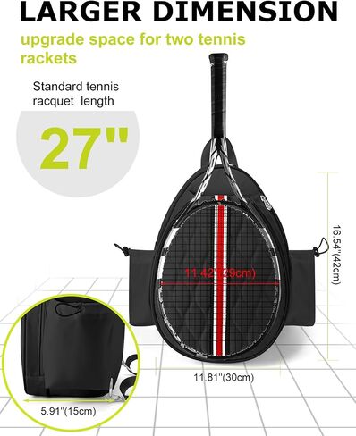 Tennis Bags Holds 2 Rackets for Women & Men, Tennis Backpack Crossbody & Shoulder Racket Bag, Insulated Pocket, Pickleball Bags for Women, Men and Youth in Saudi Arabia
