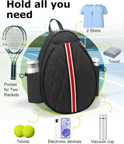 Tennis Bags Holds 2 Rackets for Women & Men, Tennis Backpack Crossbody & Shoulder Racket Bag, Insulated Pocket, Pickleball Bags for Women, Men and Youth in Saudi Arabia