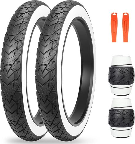 MEGHNA Fat Bike Tire 20/26 x 4.0 inch Mountain Bike Tire Fat Tire 20/26 inch Heavy Duty Deep Grooves Foldable Replacement All Terrain in Kuwait
