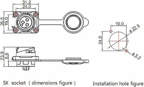 4 دبوس إشارة إشارة دائرية موصل أنثى لوحة مقبس مقبس ماء IP67 in Kuwait