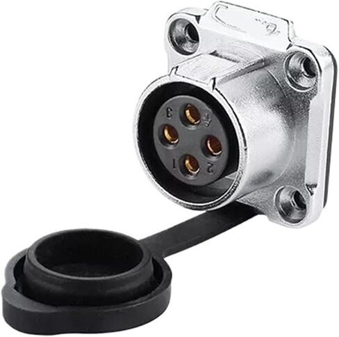 4 pin power signal connector panel mount socket female waterproof in Saudi Arabia