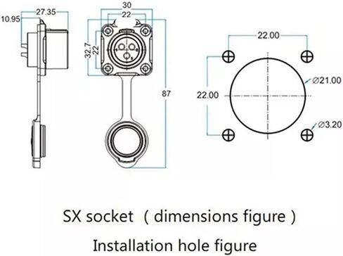 4 pin power signal connector panel mount socket female waterproof in Saudi Arabia