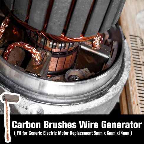 10PCS Universal Carbon DC Motor Brushes Fit for Generic Electric Wire Generator Replacement Set 5 x 6 x 14mm in Saudi Arabia