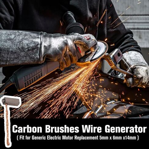 10PCS Universal Carbon DC Motor Brushes Fit for Generic Electric Wire Generator Replacement Set 5 x 6 x 14mm in Saudi Arabia